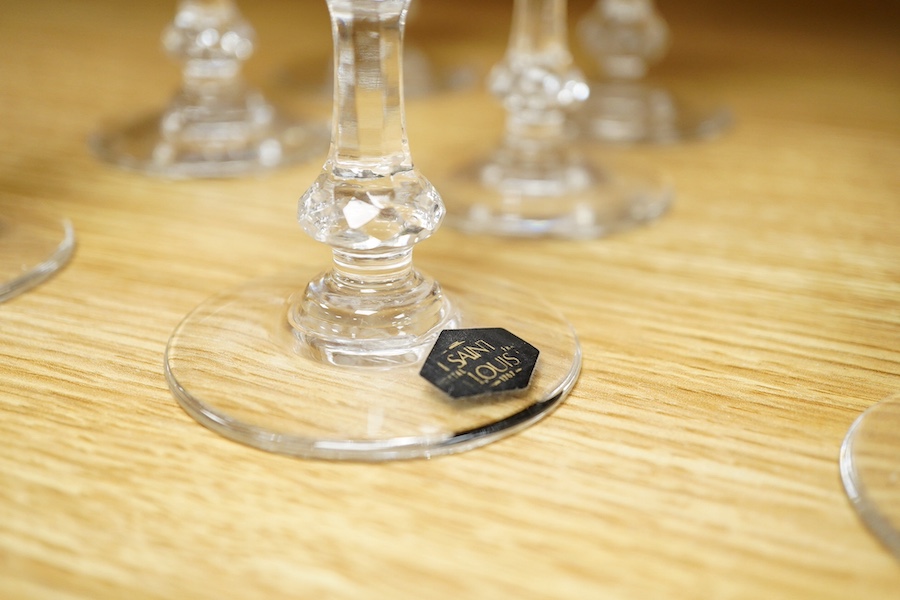 Twelve Massenet wine glasses by the French cristallerie of St Louis, 13cm high. Condition - good